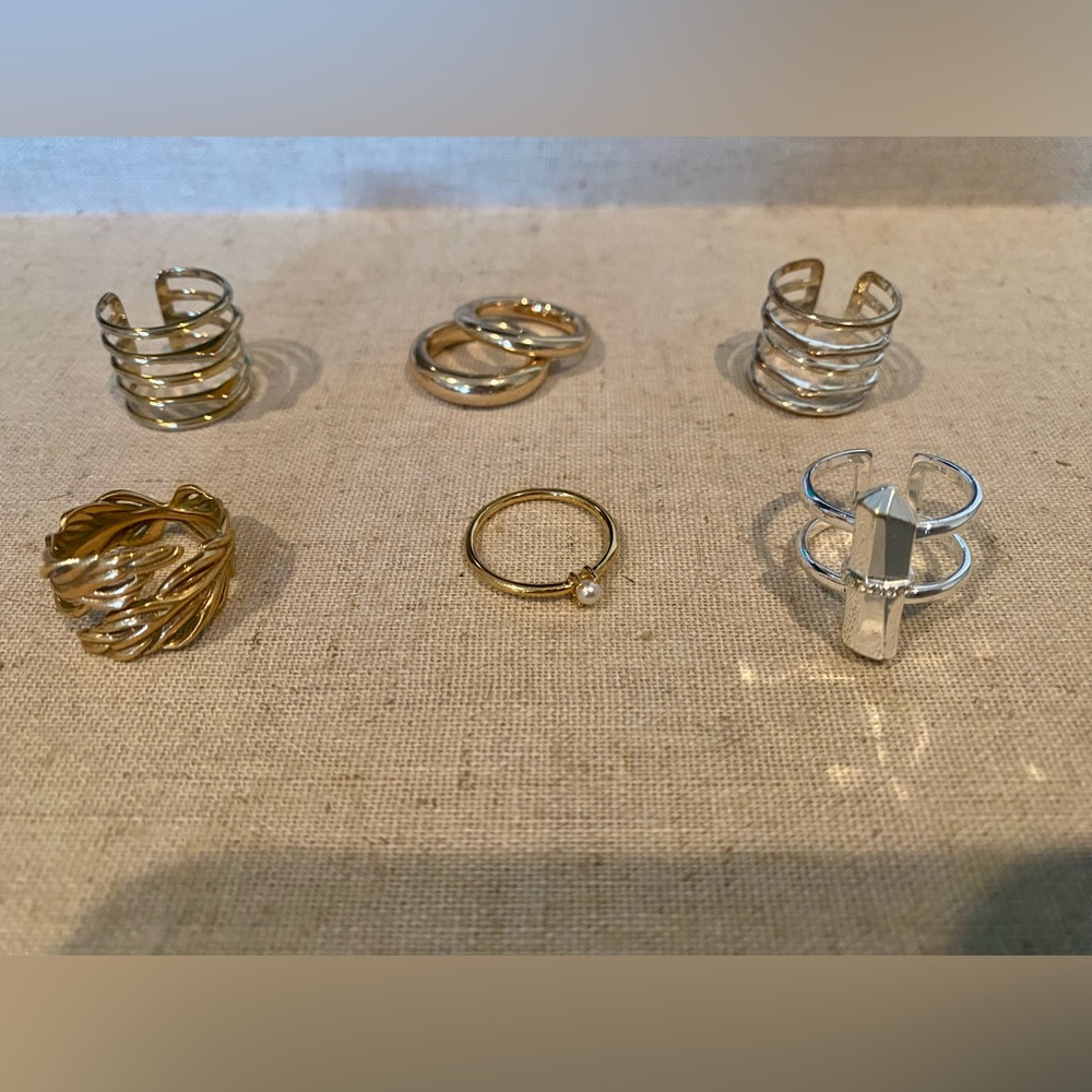 Assorted Silver & Gold Rings - Size 6